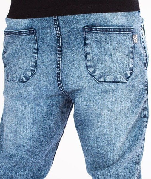 SmokeStory-Jeans Stretch Straight Fit z Gumą Spodnie Marmurki Light
