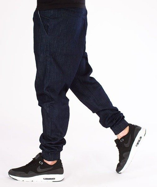 SmokeStory-Jogger Slim Jeans Classic Guma Spodnie Dark Blue