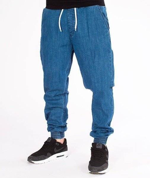 SmokeStory-Jogger Slim Jeans Classic Guma Spodnie Light Blue