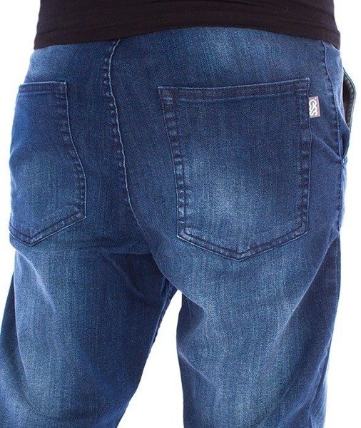 SmokeStory-Premium Jeans Stretch Skinny z Gumą Spodnie Na Górze Medium Przecierane