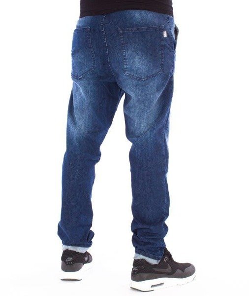 SmokeStory-Premium Jeans Stretch Skinny z Gumą Spodnie Na Górze Medium Przecierane