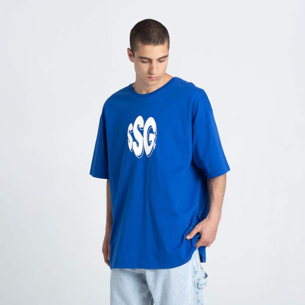 T-Shirt Oversize Smoke Story SSG Ball Niebieski