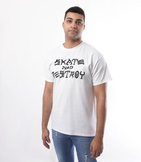 Thrasher-Skate And Destroy T-Shirt Biały